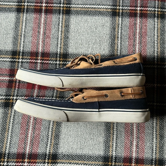 SPERRY ⚓️ Men’s Navy & Tan Canvas and Leather Boat Shoes - Size 11.5 - Picture 11 of 14